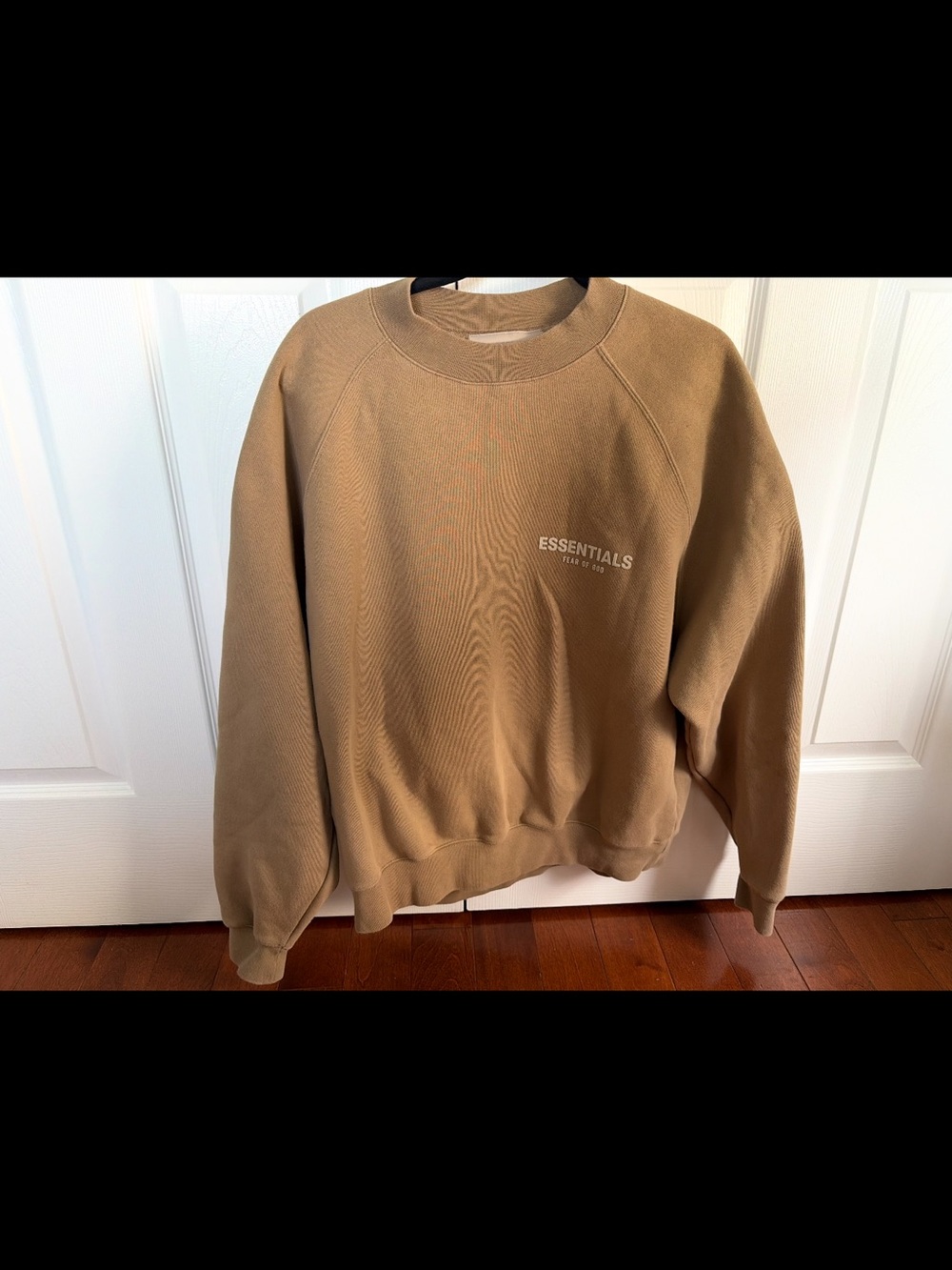 ESSENTIALS Crewneck Sweatshirt in Tan - Minimal Chest Logo